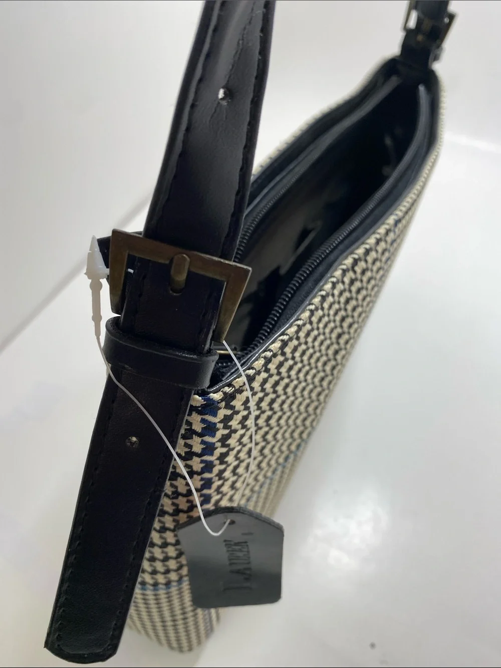Ralph Lauren Black and Cream Houndstooth Shoulder Bag and Wallet - Picture 14 of 16